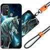 JEZSTHAI Cover Compatibile con ZTE Blade A52 Custodia in Silicone TPU Morbido con Cordino/Laccio Tracolla Cellulare,Antiurto AntiGraffio Protettiva Bumper Case con Disegno Motivi,Cover*A06
