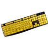 TECHMADE Tastiera per computer con filo per non vedenti (con lettere grandi), USB 2.0 ad alto contrasto con lettere di stampa sovradimensionate su sfondo giallo per persone ipovedenti e anziane