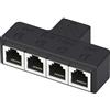 Generic 3 vie/4Way RJ11 6P6C Telefono Jack Splitter Porta Adattatore per Casa e Ufficio Forte Capacità Anti-Interferenza