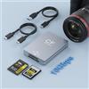 ROCKETEK CFexpress - Lettore di schede tipo A e SD, doppio slot USB 3.2 Gen 2 10 Gbps Ultra Transfer Speed CFexpress con cavo USBC a USB C/USBA, adattatore CF express tipo A per Windows/Mac/Linux/Android