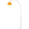 EasyComfort Lampada da Terra ad Arco con Interruttore a Pedale, in Marmo, Metallo e Plastica, 26x90x180 cm, Bianco e Arancione