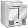 Ristoattrezzature Modello: 124460022017018,Banco frigo saladette con piano in acciaio inox 2 porte 90x70x85h cm 2 GN 1/1 + 3 GN 1/6