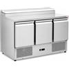 Ristoattrezzature Modello: 124460033403021,Banco frigo saladette con piano in acciaio inox 3 porte 136,5x70x97h cm 8 GN 1/6