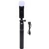 Sxhlseller Treppiede per Selfie Stick, con Luce di Riempimento, Supporto per Telefono Portatile Estensibile, Testa Ruotabile a 360°, Telecomando Bluetooth 5.0 Rimovibile, per Smartphone da
