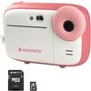 AgfaPhoto AGFA PHOTO Realikids Instant Cam + 1 scheda Micro SD da 32 GB, fotocamera istantanea per bambini, schermo LCD da 2,4, batteria al litio, specchio selfie e filtro fotografico, colore: rosa