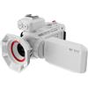 EaseSunny Videocamera 4K, leggera videocamera digitale 4K UHD con sensore di immagine da 53 MP, zoom ottico 50X per foto (bianco)