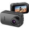 HEIBTENY Mini Action Camera 1080P HD Videoregistratore con obiettivo grandangolare a 130° e schermo IPS da 147 pollici, corpo ultra portatile da 25 G per vlogging, ciclismo, escursionismo (nero)