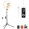 NEEWER RH12B Pro - Anello luminoso a LED ad alta potenza, 30 W, con supporto treppiede da 180 cm, compatibile con iPhone, 3290 lux Bi Color Selfie Circle Light Phone Holder per registrazione video