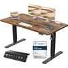 JUMMICO Scrivania Regolabile In Altezza Elettrica,140 x 60 cm,Pannello 6 Tasti Con 4 Memorie Di Altezza E Porta USB, Scrivania Da Computer Marrone,Avviso Di Pausa Per Sedentarietà