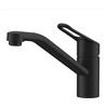 Lenz Mila 46060651 - Rubinetto da cucina in nero opaco, altezza comoda e orientabile a 180°, con fissaggio rapido, superficie anti-impronte, ugello miscelatore di marca e cartuccia in ceramica