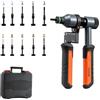 VEVOR Kit Rivettatrice per Filettati a Cricchetto da 230 mm, con 10 Mandrini e 100 Rivetti Filettati, con Robusta Custodia per il Trasporto, per Montaggi Metallici, Autoveicoli e Riparazioni DIY