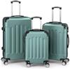 LEADZM Valigie Set 3 Pezzi, Set Valigie Rigide con Rinforzi Angolari, Luggage Suitcase Grande 23 kg in ABS (Turchese)