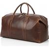 SID & VAIN® borsa da viaggio vera pelle vintage CHESTER grande XXL borsa da weekend borsone uomo marrone prodotto artigianale