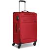 Worldpack Set di valigie morbide, 3 pezzi, trolley da viaggio in poliestere robusto di alta qualità, per uomo e donna, 4 ruote doppie e lucchetto TSA, serie Chicago, Rosso scuro, Koffer M (68 cm)