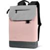 TANTOMI Zaino da donna con scomparto per computer portatile e borsa antifurto, zaino da viaggio, zaino da donna, per viaggi, università, scuola e ufficio, Rosa-Grigio , 38 x 29 x 10 cm, Rucksack