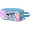 Disney Lilo e Stitch Mischievous-Astuccio 3D Doppio, Blu, 22 x 10 cm, Capacità 1,50 L