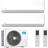 Midea Climatizzatore Dual Split Midea Breezeless E 9000+12000 Btu Classe A++/A+ R32 Wi-Fi M3og-21hfn8-Q