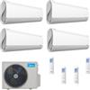 Midea Climatizzatore Quadrisplit Midea Breezeless 9+9+9+9 Btu Classe A++/A+ R32 Wi-Fi M4oe-28hfn8-Q