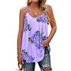 Top Senza Maniche Camisole Tank Floreale Sottile Multicolore In Poliestere