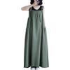 Abito Tuta In Denim Donna Plus Size Nero Con Tasche Cinghie Regolabili