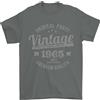 Gildan T-Shirt Vintage Anno 61 Compleanno 1965 Uomo 100% Cotone Grigio Carbone