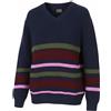 SCOTCH & SODA Uomo Maglione L Blu Riga Nera Scollo A V Maglia Aderente