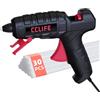 CCLIFE Pistola per colla a caldo da 60 W, potente pistola per colla a caldo con 30 stick di colla a caldo, valvola antigoccia e supporto pieghevole, universale per legno, plastica, cartone e