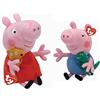 Ty- Peppa Pig Morbida Peluche Pupazzo con Vestitino Rosso e Orsacchiotto-Ottima Idea Regalo per Bambine-Bambola di pezza & Peppa Pig Morbido Pupazzo di Peluche George-Ottima