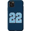 Number 22 Jersey Player Uniform #22 Gift Custodia per iPhone 11 Pro Max Divisa da giocatore numero 22 blu e bianco #22