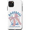 Negozio di fiocchi Coquette per tifosi d Custodia per iPhone 11 Pro Max Baseball Fiocco da civetta per tifoso
