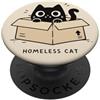 Homeless Cat Box Gatto Divertente Gattino Carino Gatto Nero PopSockets PopGrip Adesivo