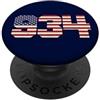 City & State Patchogue New York 934 Codice area American Flag Patriot PopSockets PopGrip Adesivo