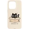 Homeless Cat Custodia per iPhone 15 Pro Homeless Cat Box Gatto Divertente Gattino Carino Gatto Nero