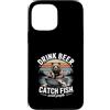 Bear Fishing Beer Lover Lake Custodia per iPhone 13 Pro Max Bere Birra Cattura Pesce Evitare Persone Pesca