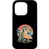 Surfing Alligator Beach Summer Wave Retr Custodia per iPhone 15 Pro Cool Crocodile Surfer Tramonto Ocean Vibes Retro