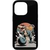 T Rex Bowling Dinosaur League Fun Custodia per iPhone 13 Pro T Rex Bowling Strike Dinosauro Retro Tramonto