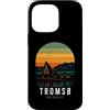 Nordic Retro Apparel Custodia per iPhone 14 Pro Max Tromso Norvegia Aurora boreale Norvegese Neve Retro Oslo Nor