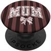 Animal Print Cute And Fun Fiocco a righe marroni Supercute Mum PopSockets PopGrip Adesivo