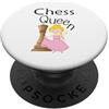 Lustige Schachspieler Designs für Kinder Scacchi Regina Scacchi Chess Queen Bambini Ragazze Scacchi PopSockets PopGrip Adesivo
