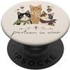 Paw Pact Prints Partners in Wine Cats Wine Lover Cat Lover Feline PopSockets PopGrip Adesivo