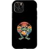 Surf Frog Retro Beach Sunset Custodia per iPhone 11 Pro Cool Surfing Frog Estate Retro