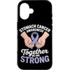 Stomach Cancer Warrior Gifts for Women a Custodia per iPhone 16 Consapevolezza del cancro allo stomaco Pervinca Novembre Cancro allo stomaco