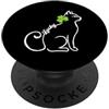Ireland Flag For Proud Irish Pride Lucky Lucky Cute Cat trifoglio verde trifoglio irlandese irlandese PopSockets PopGrip Adesivo