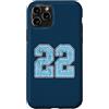 Number 22 Jersey Player Uniform #22 Gift Custodia per iPhone 11 Pro Divisa da giocatore numero 22 blu e bianco #22