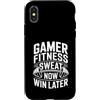 Gaming Workout Gamer Gym Motivation Custodia per iPhone X/XS Gamer Fitness Sudore Ora Vinci Più Tardi Allenamento
