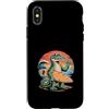 Surfing Alligator Beach Summer Wave Retr Custodia per iPhone X/XS Cool Crocodile Surfer Tramonto Ocean Vibes Retro