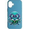 Book Lover Bookworm Reader And Retro Vin Custodia per iPhone 16 Plus Bibliotecario Libro Mare Oceano Calamaro Gigante Lettura Divertente Polpo