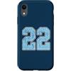 Number 22 Jersey Player Uniform #22 Gift Custodia per iPhone XR Divisa da giocatore numero 22 blu e bianco #22