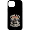 Bear Fishing Beer Lover Lake Custodia per iPhone 15 Plus Bere Birra Cattura Pesce Evitare Persone Pesca