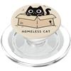 Homeless Cat Box Gatto Divertente Gattino Carino Gatto Nero PopSockets PopGrip per MagSafe